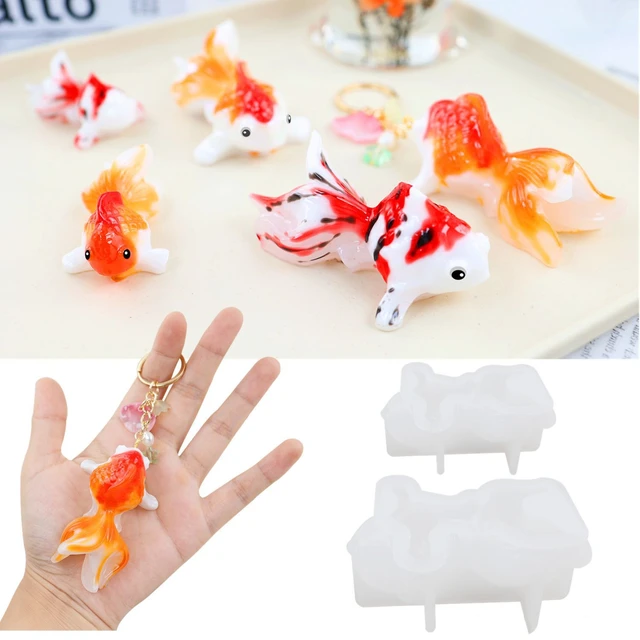 1Pcs 3D Lucky Koi Fish Shaped Transparent Silicone Mold DIY Epoxy Resin Mold  Casting Art Jewelry Making Craft Epoxy Crafts Pendant Making Tools