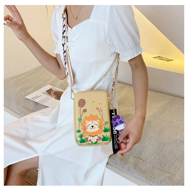 Children Lovely Rabbit Lion Shoulder Messenger Bag 2022 Summer New Women PU  Small Square Bag