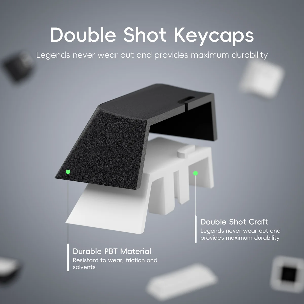 XVX Cherry Profile Keycaps Japanese Layout JIS Black PBT Keycap Not Shine Through Mechanical Keyboard Double Shot Keycap 153 Key — view 3