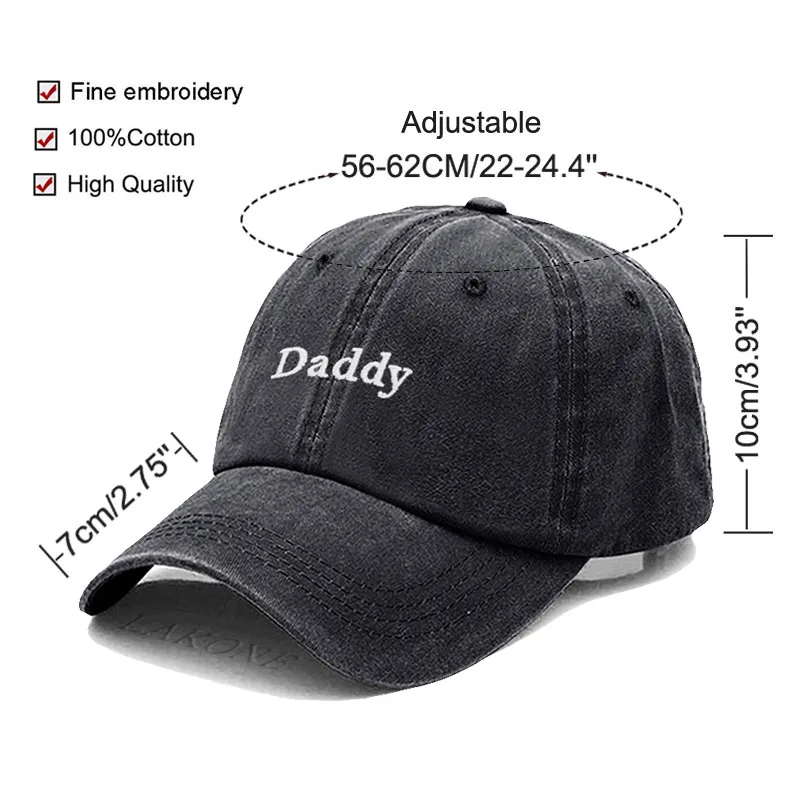 Cotton Baseball Cap For Men Daddy Embroidery Dad Hat