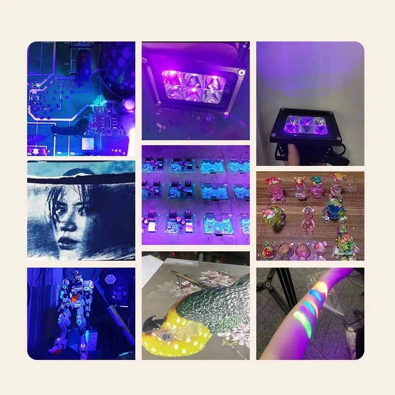 50W 100W Quick Dry UV Ultraviolet Curing Lamp 365nm 395nm 405nm Glue Resin Ink Oil Printing Curing Fluorescence Detection