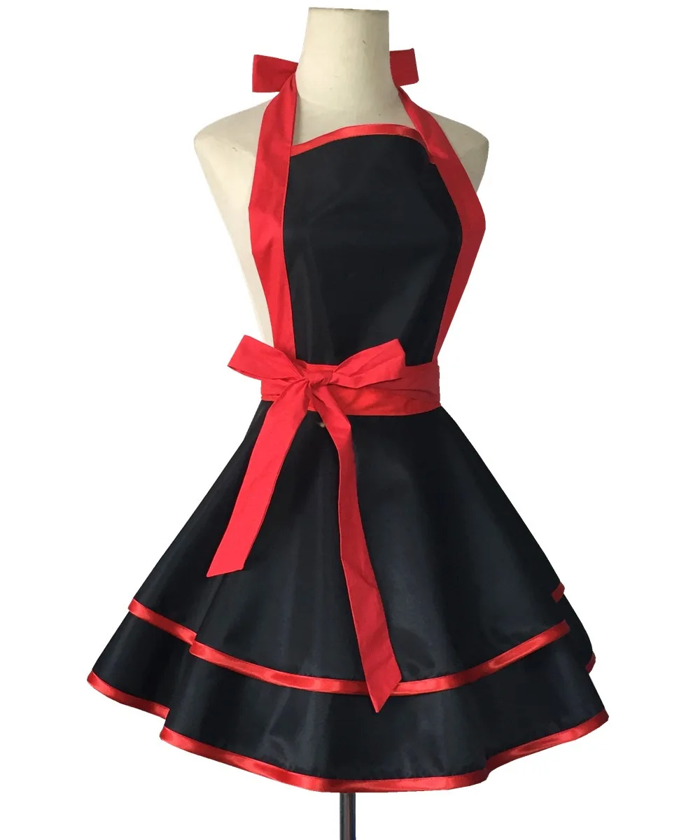 Prinzessin Schürze Frauen Mode Kleid Kellnerin Maid Haushalt Küche Abdeckung Kochschürze – Detail 13