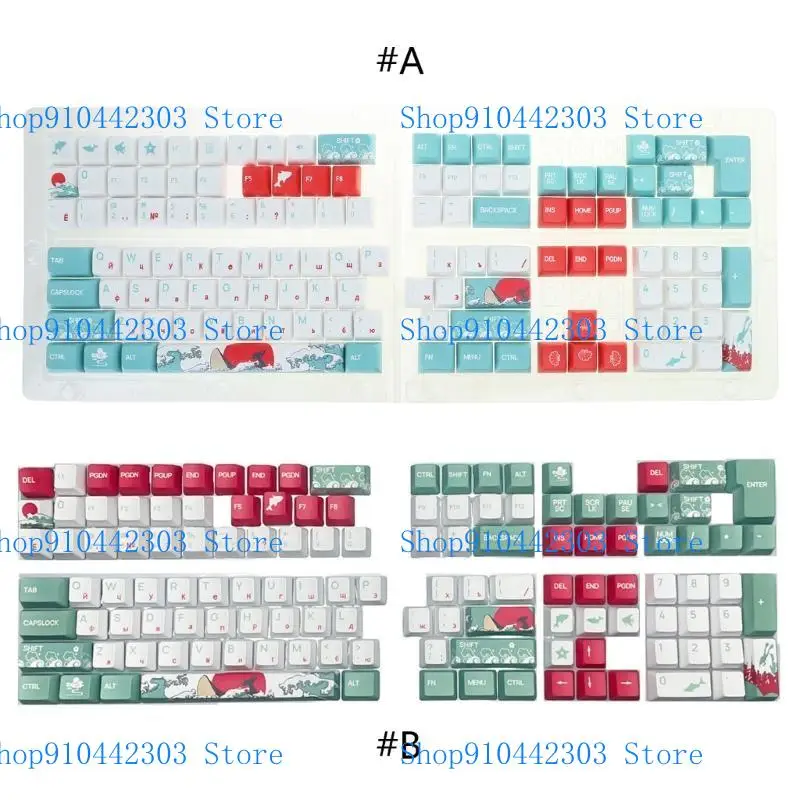 Bequeme XDA-Tastenkappen, russische Tastenkappen, Kappen für Typisten, Gamer, MX-Switching – Detail 1