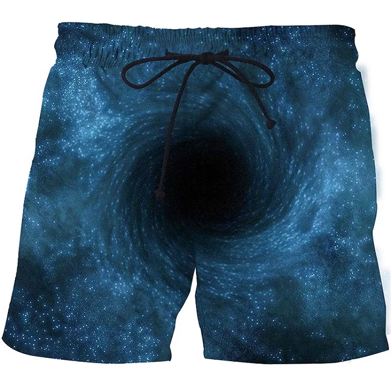 

Fantasy Black Hole Planet Graphic Board Shorts Pant Men Summer Hawaii Beach Shorts Vacation Swimsuit Cool Ice Shorts Swim Trunks