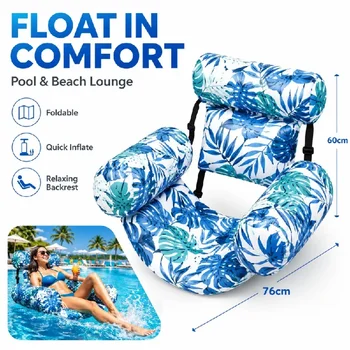 Poltrona Gonfiabile Resistente per Piscina, 1 Pezzo, Seduta Gonfiabile per Adulti, per Lago, Spiaggia, Giardino, Feste, Arredamento Esterno, Uso Estivo