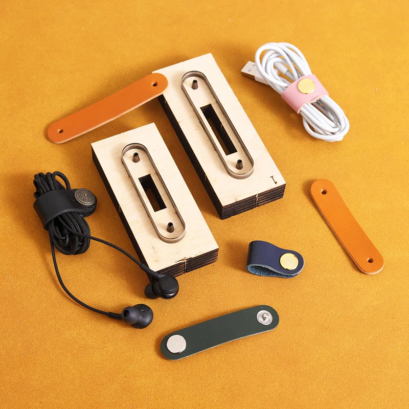 

1Pcs Leather Craft Template Cutter Data Line USB Cable Earphone Wire Organizer Storage Buckle Die Cutter Knife Mould