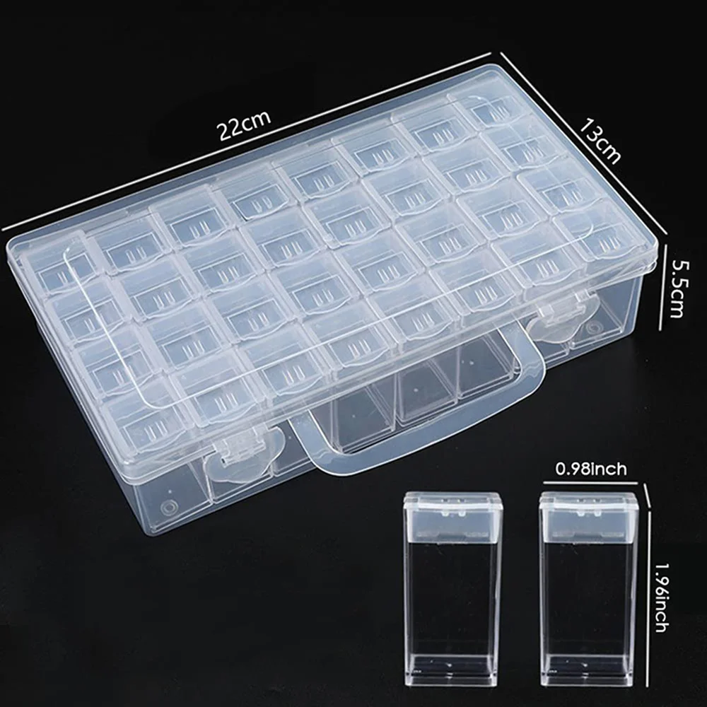 EverShine DIY Diamond Mosaic Tools Bead Storage Box Diamond Painting Accessories Transparent Box 32/42/48/64 Bottles