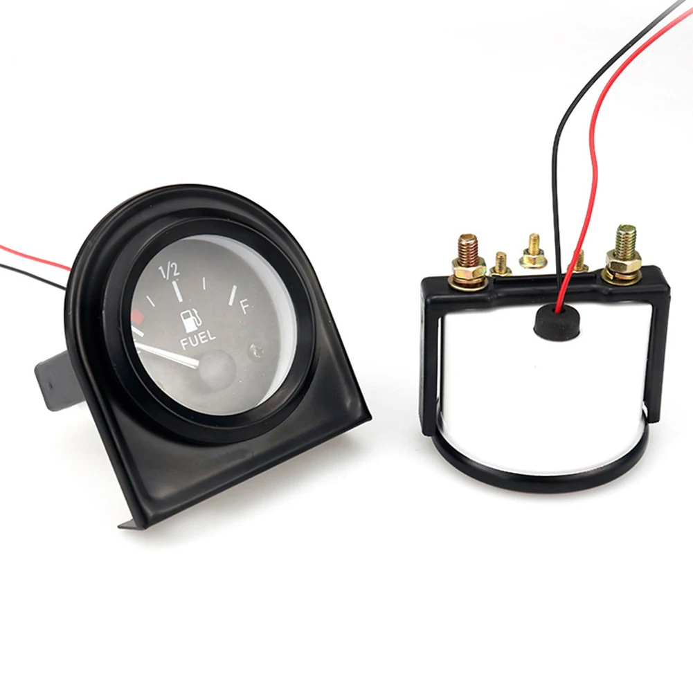 Universal Fuel Meter White Backlight Auto Car Fuel Meter 12/24V Oil Tank Meter Indicator IP67 Waterproof for RV Boat Truck Yacht