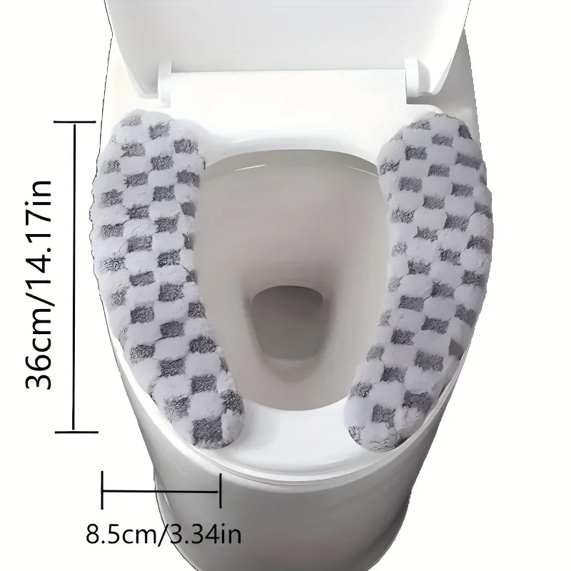 Thick Washable Toilet Seat Cushion with - Soft Plush Toilet Lid Cover,Non-Slip Ring for s &,All-Season Bathroom Pad (Over Rim)