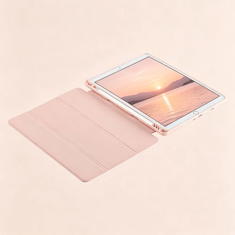 Magnetic Flip Smart Cover with Soft Silicone Shell