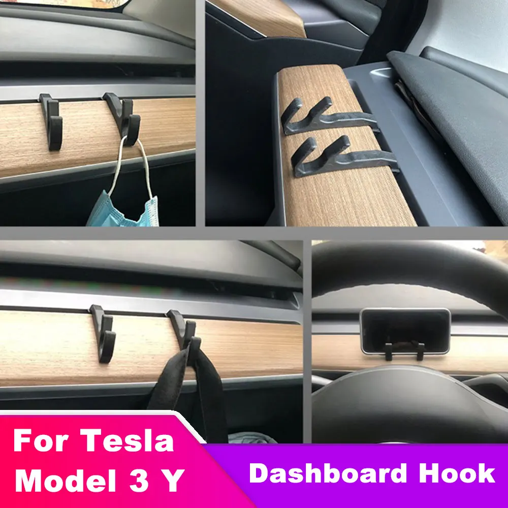 

For Tesla Model 3 Y Dashboard Wall Hanging Hook Auto Accessories Car Hooks Interior Storage Holder