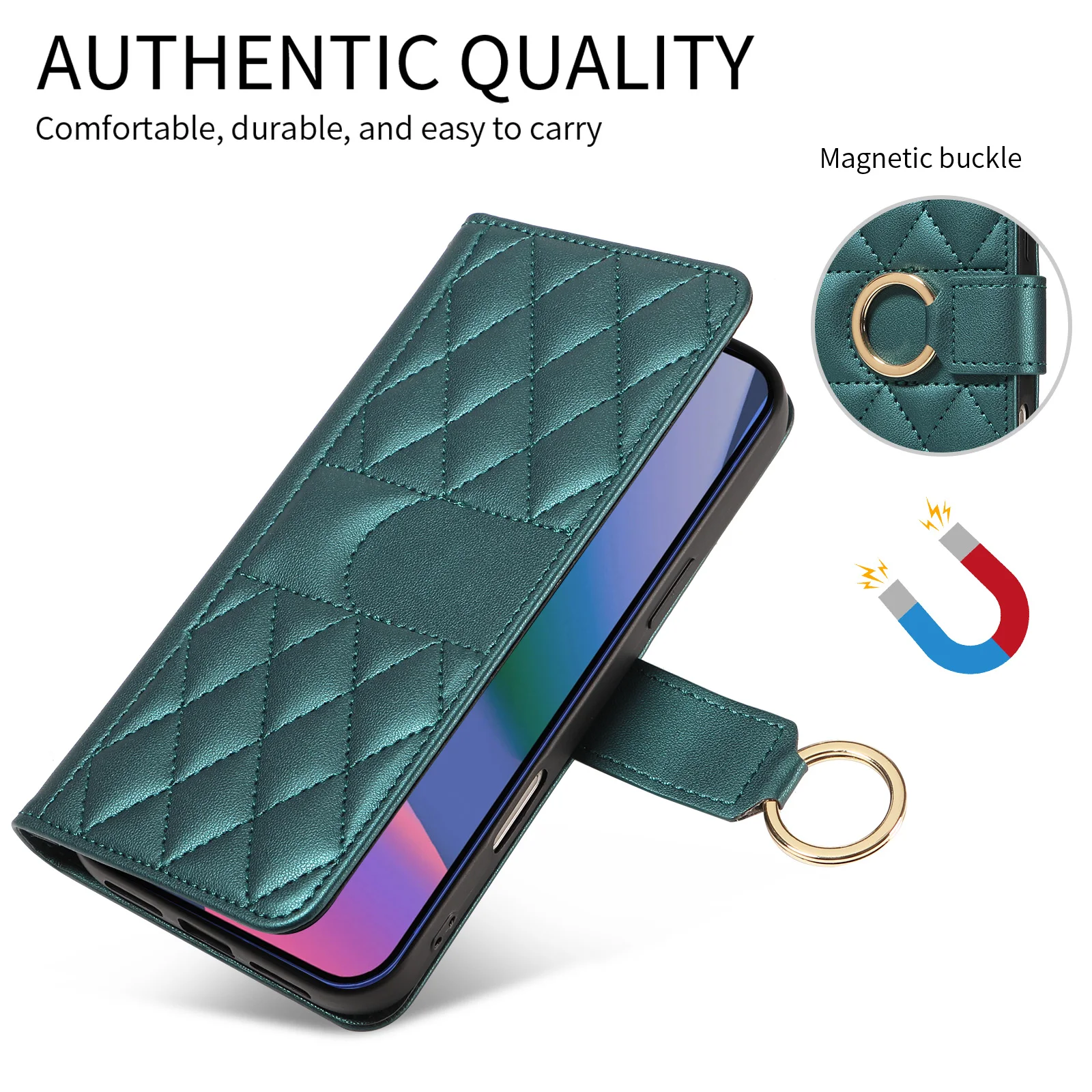 Premium Flip Cover Faux Leather Protective Case with Card Slot and Anti-Fall Design