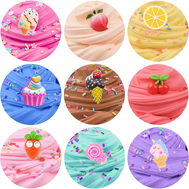 50ml Butter Slime Kit Fake Candy Scented Slime Fluffy Party Antistress Toys For Kids Boys Girls Birthday Gift 3