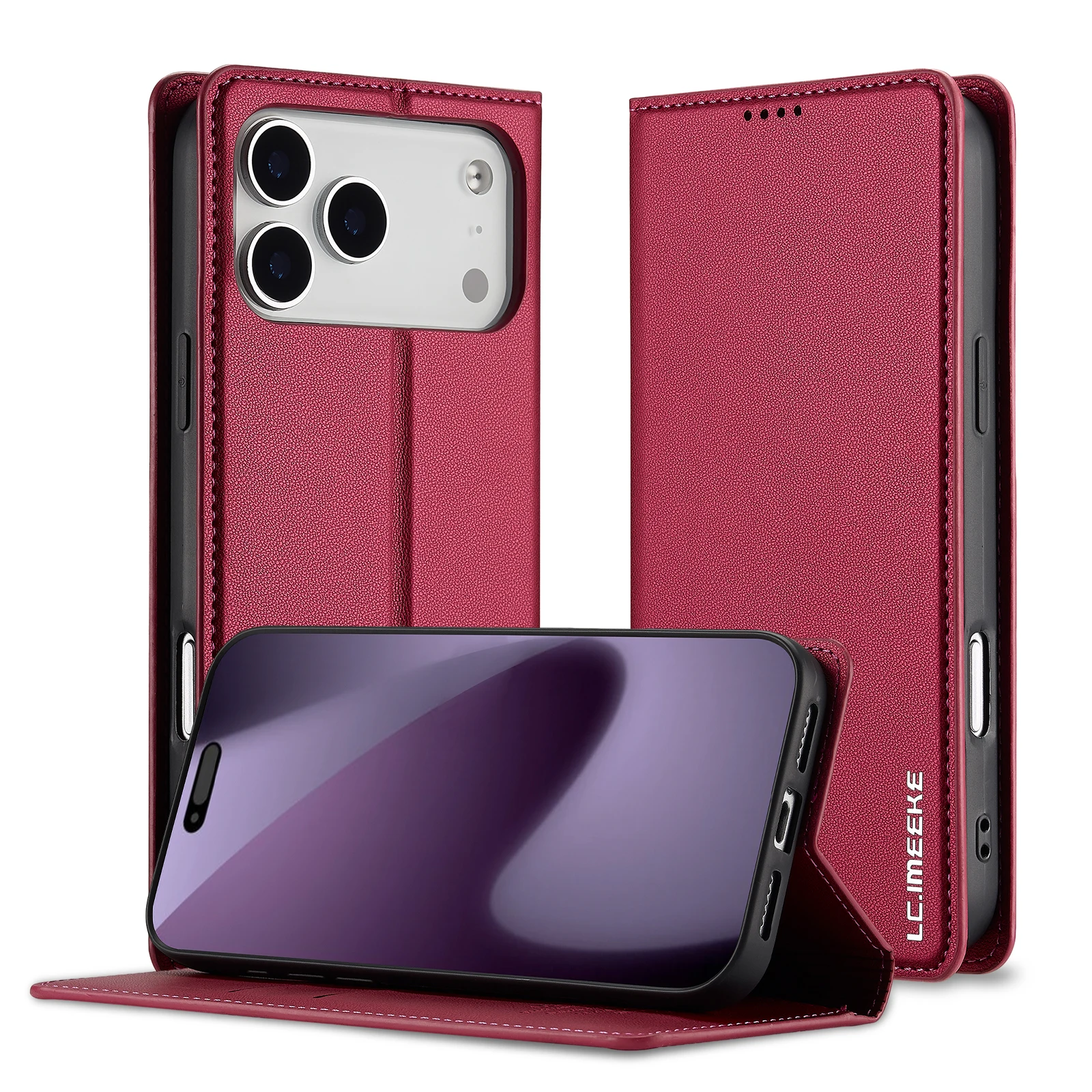 Premium Detachable Magnetic Leather Flip Card Holder & Case - Business Durable Edition