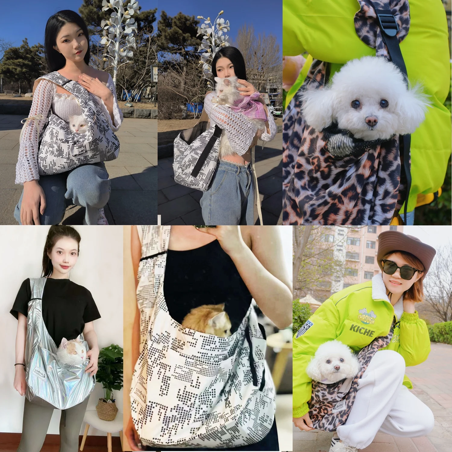Pet Sling Carrier Large 8KG Fashion Breathable Foldable Dog Cat Shoulder Bag pet carrier bag pet carrying bag pet backpack