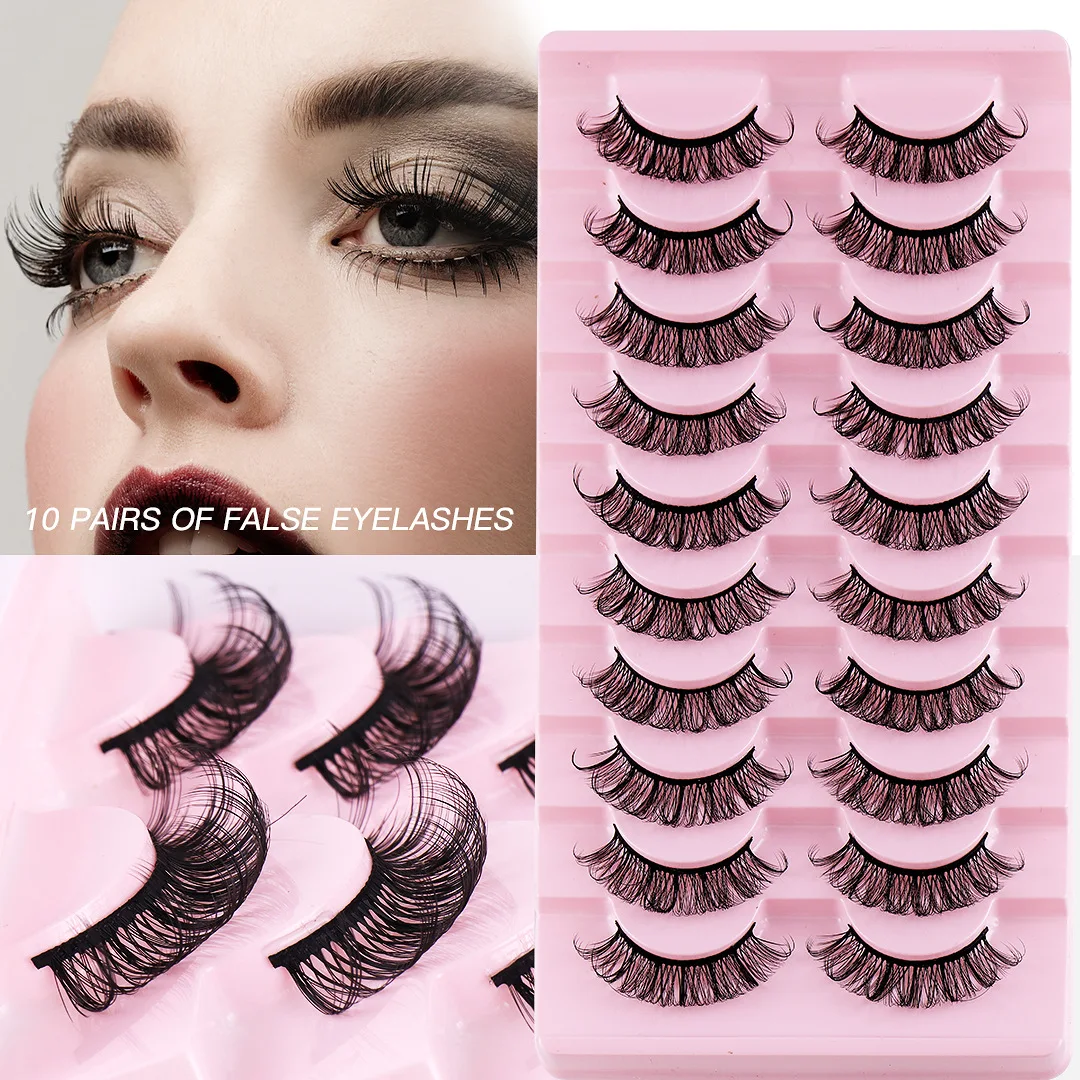 

Russian Strip Lashes 10-pairs Fluffy Mink Lashes 3D False Eyelashes Russian Volume Eyelashes Fake Eyelashes Giveaway Makeup