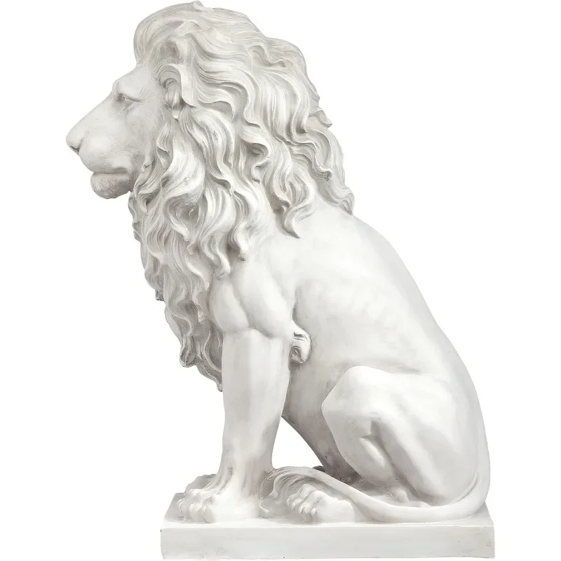 Fast Shipping.Lion of Florence Sentinel Statue, Handcast Polyresin, Antique Stone Finish, 13 Inches Wide, 21 Inches Deep，home. 4