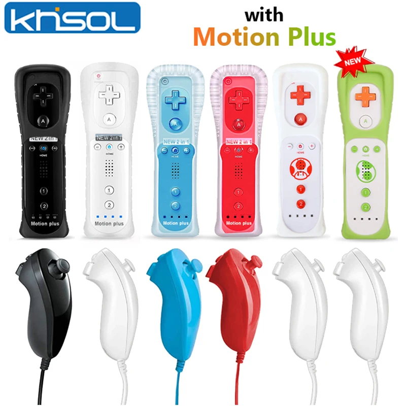 Per Nintendo Wii Controller 2 In 1 Wireless Remote Gamepad Joystick Set Built-In Motion Plus Con Custodia Per Nintendo Wii Nunchuck