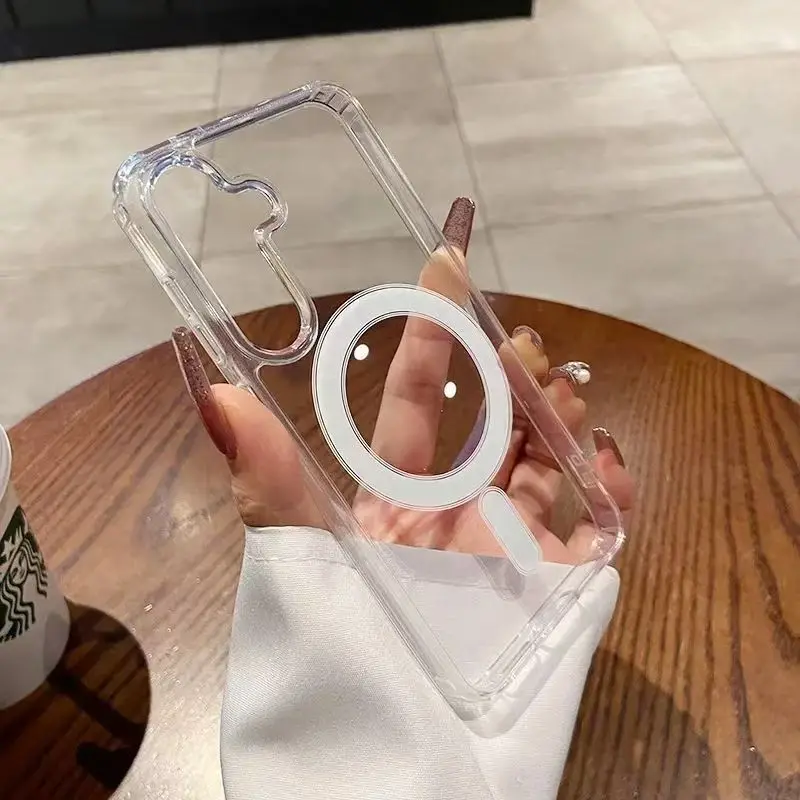 Luxury Shockproof Magnetic Clear Acrylic Case with Magsafe Compatibility