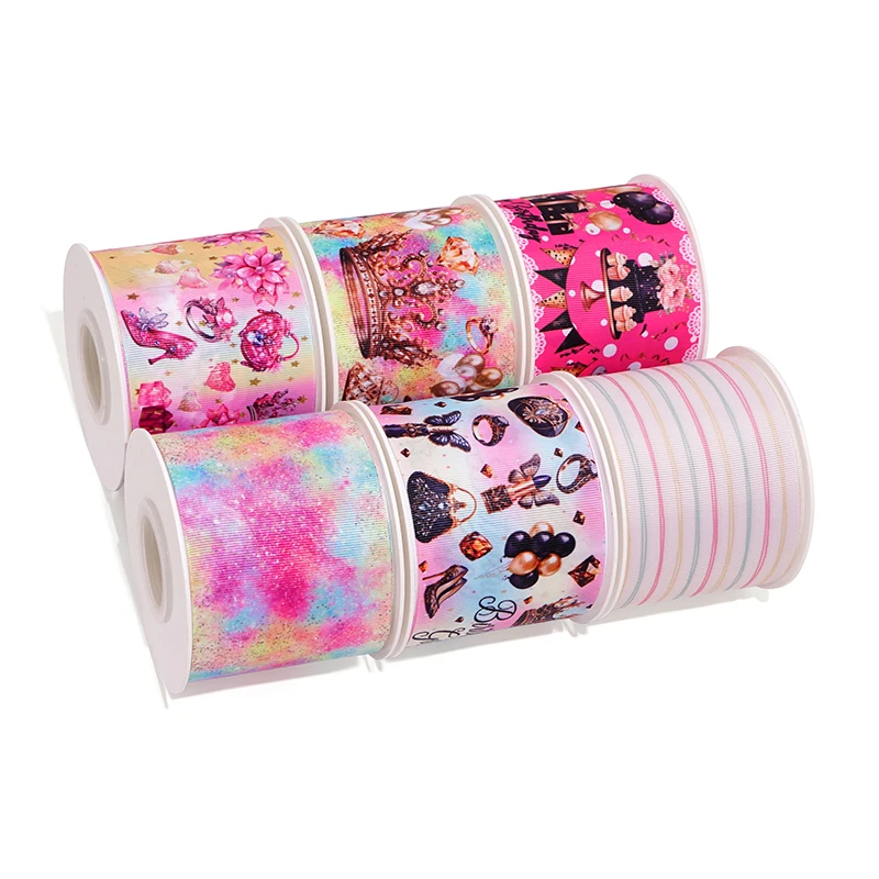 Happy Birthday Grosgrain ribbons for hair bows 5 yards printed grosgrain handmade materials 90263