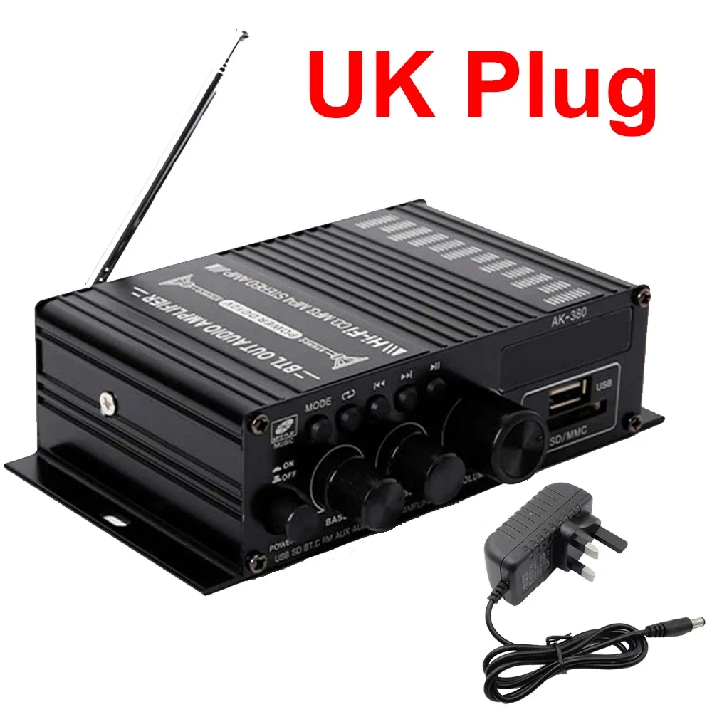 AK-380 オーディオパワーアンプ 2.0 CH HiFi ステレオアンプ
