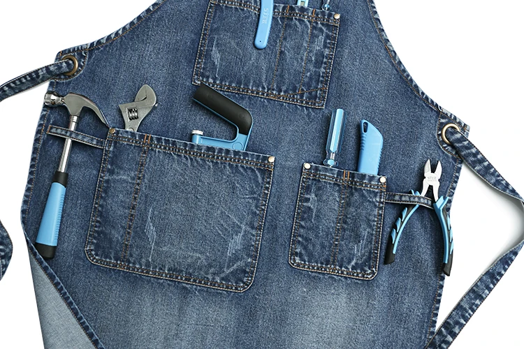 Benutzerdefinierte Unisex-Lederriemen mit bequemer Rückseite, gewaschenes Baumwoll-Canvas-Werkzeug, Arbeit, Küche, Kochen, Backen, Kochschürze – Detail 11
