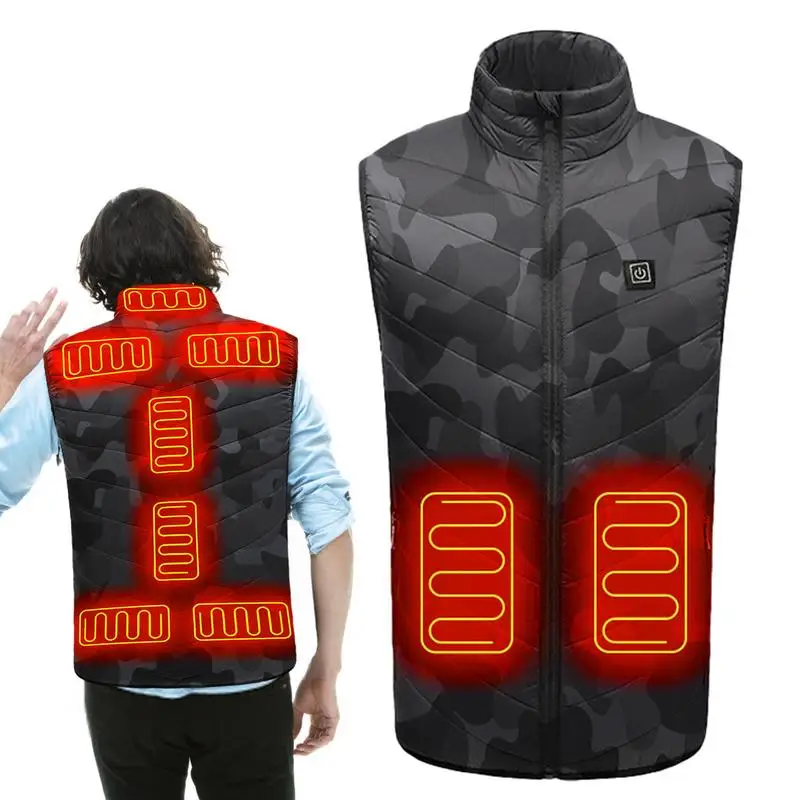 Motorcycle Heated Vest Winter Warm Electric Heated Vest USB Heating Temperature Control Thermal Jacket Men Women Ski Coat