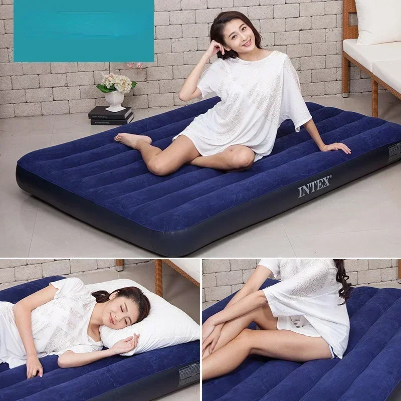 Bestway Airbed Materasso Singolo Gonfiabile In PVC Blu Floccato Singolo 188x99x22cm Art 67001 - Foto 12