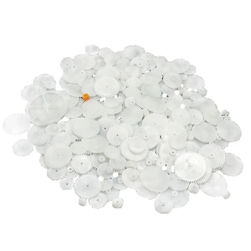 Motor Gear Pack Kit 81Pcs/set Plastic Gearbox Sector Teeth Racks Pulleys DIY Robot Accessories motor gear transmission gear