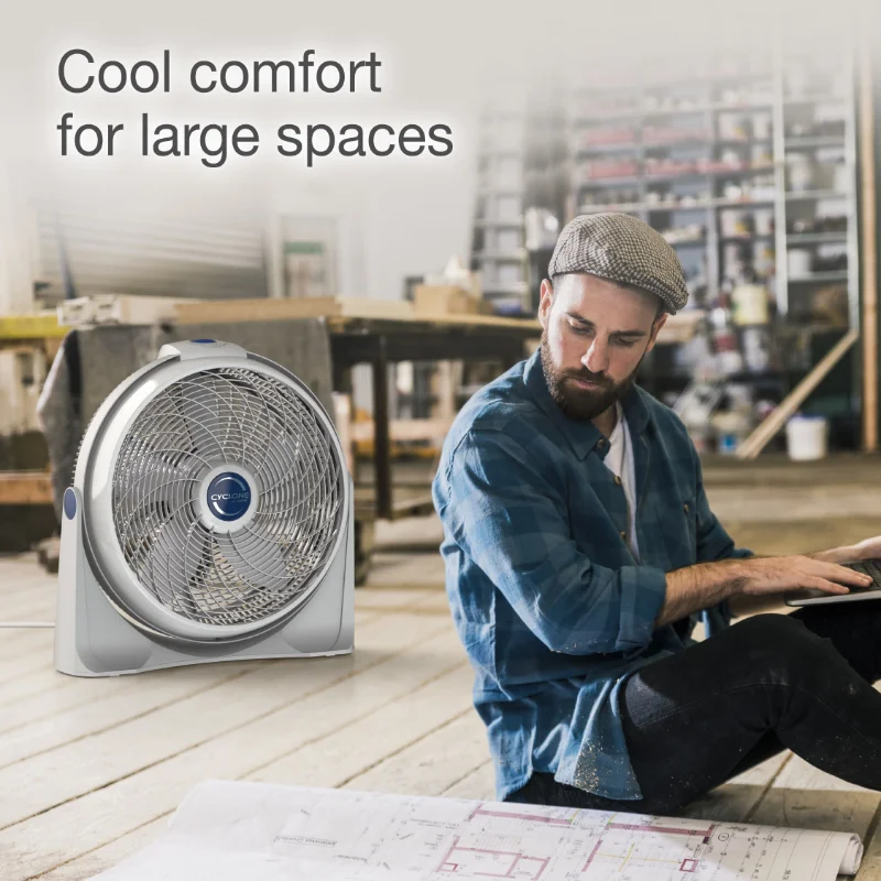 Lasko 20 Cyclone Power 3-Speed Air Circulator Pivoting Floor or Wall Mount  , 3520, White electric fan desk fan - AliExpress