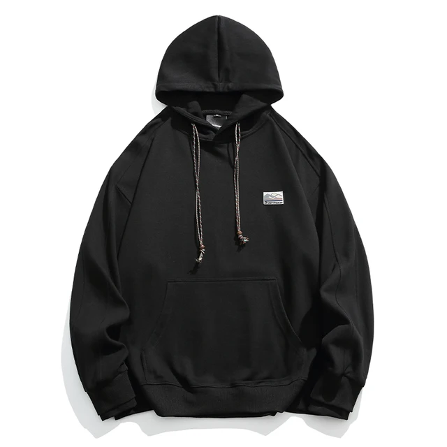 Solid color hoodie with neck string