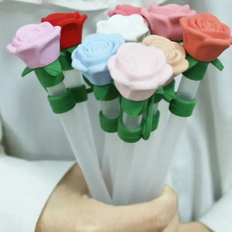 Hot 9-10mm Rose Flower Straw Cover for Stanley Large Silicone Diameter Heat-resistant Dust Proof Straw Plug Cap Cup Accessorie