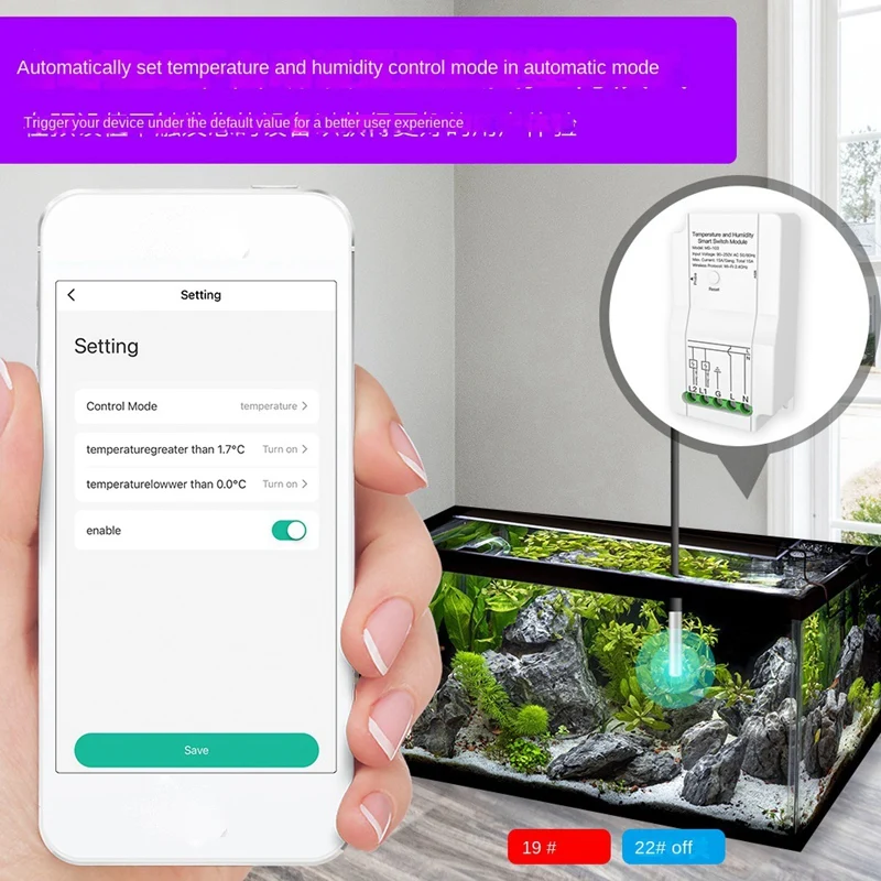 

Wifi Tuya Smart Home Switch Smart Temperature And Humidity Sensor APP Timing Switch Remote Control Module Probe Switch Durable