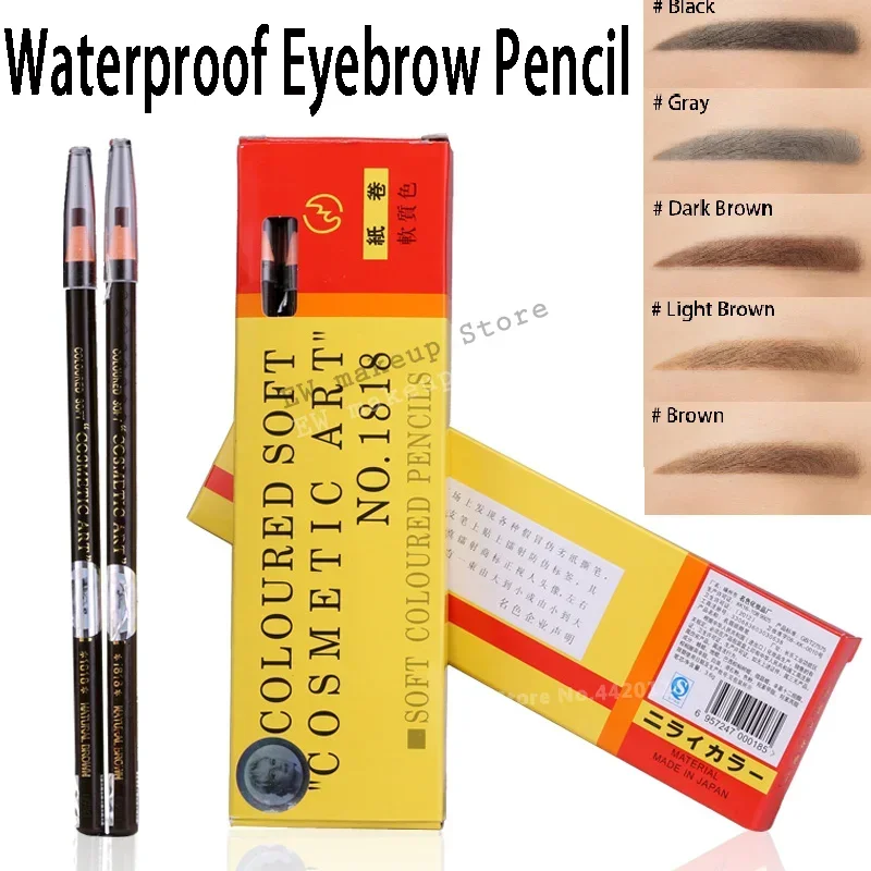 

12 шт., Водостойкий карандаш для бровей, микроблейдинг, маркер для бровей, 1818 рулонная бумажная ручка, полуперманентный макияж, товары для татуировок