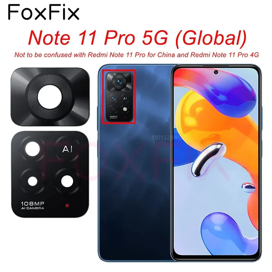 Rear Back Camera Glass Lens for Xiaomi Redmi Note 11 Pro+Plus 5G 11T 11S 11E 11SE 5G with Adhesive Sticker