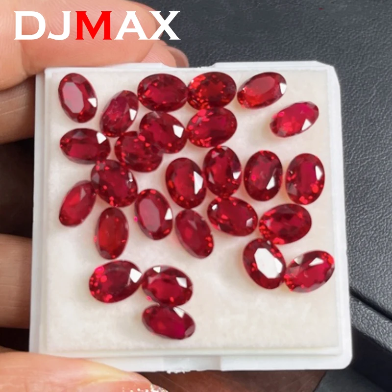 Loose Lab Grown Ruby Gemstones DJMAX Oval Pigeon Blood Red Ruby Lab Grown Ruby Loose Gemstones With AGL Certificate for DIY Jewelry Making