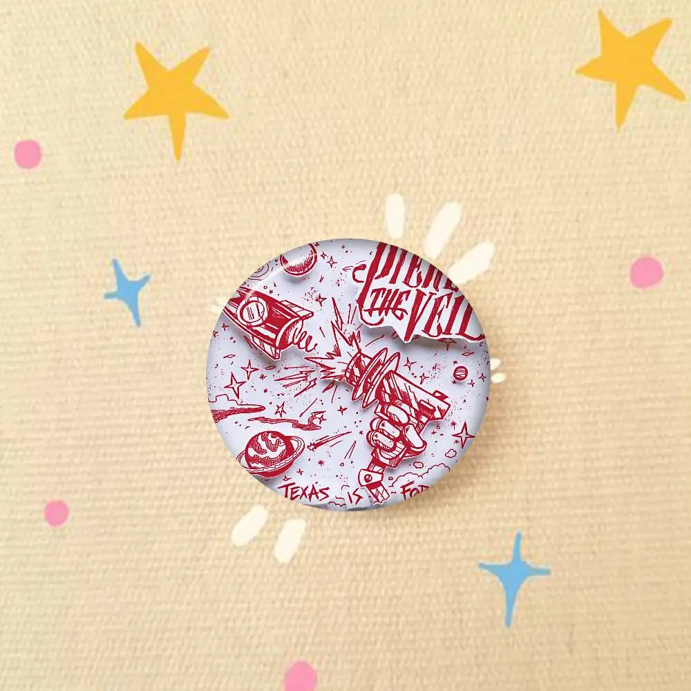 Pierce The Veil Band Icon Tinplate Button Pin Brooch Badge Accessory