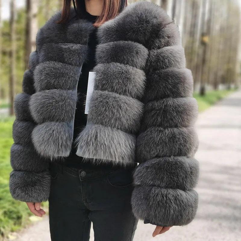Maomaokong 2024 Natural Real Fox Fur Coat Women Winter Warm Luxury Fur Jacket Detachable Long Sleeves Female Vest Furry Coats