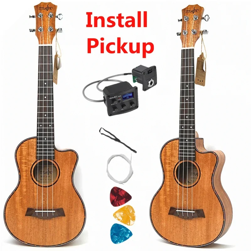 

Tenor Concert Acoustic Electric Ukulele 23 26 Inch Travel Guitar 4 Strings Guitarra Wood Mahogany Plug-in Music Instrument