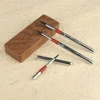 SeamiArt 3pcs/Set Painting Brushes With Portable Pu Brush Bag DivIsible Short Holder Watercolor Journal Paint Brush 3