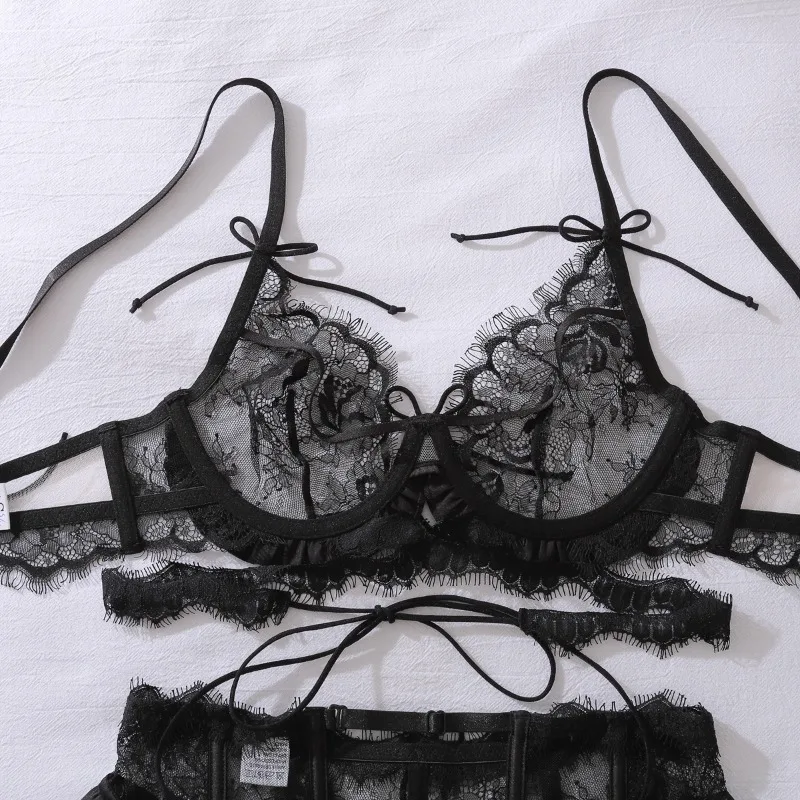 elegant underwear set with sheer finish