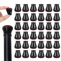 Black Silicone Chair Leg Floor Protectors - Set of 24 Extra Small Round Furniture Pads - M (Best Seller Black)