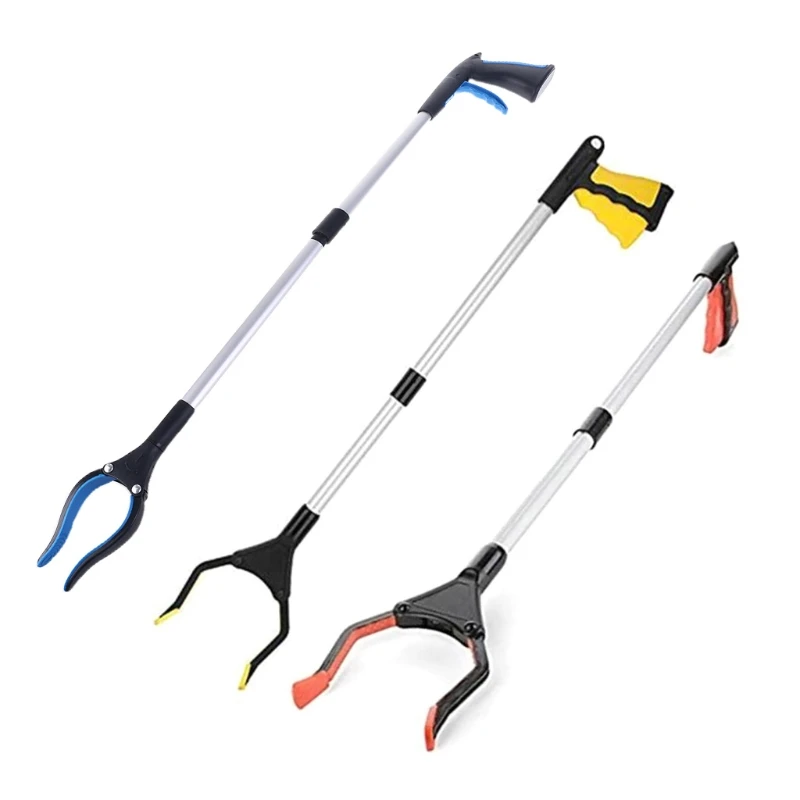 

Foldable Long Trash Clamps Grab Pick Up Tool Curved Handle Garbage Clip Portable Pickup Tools Dropship