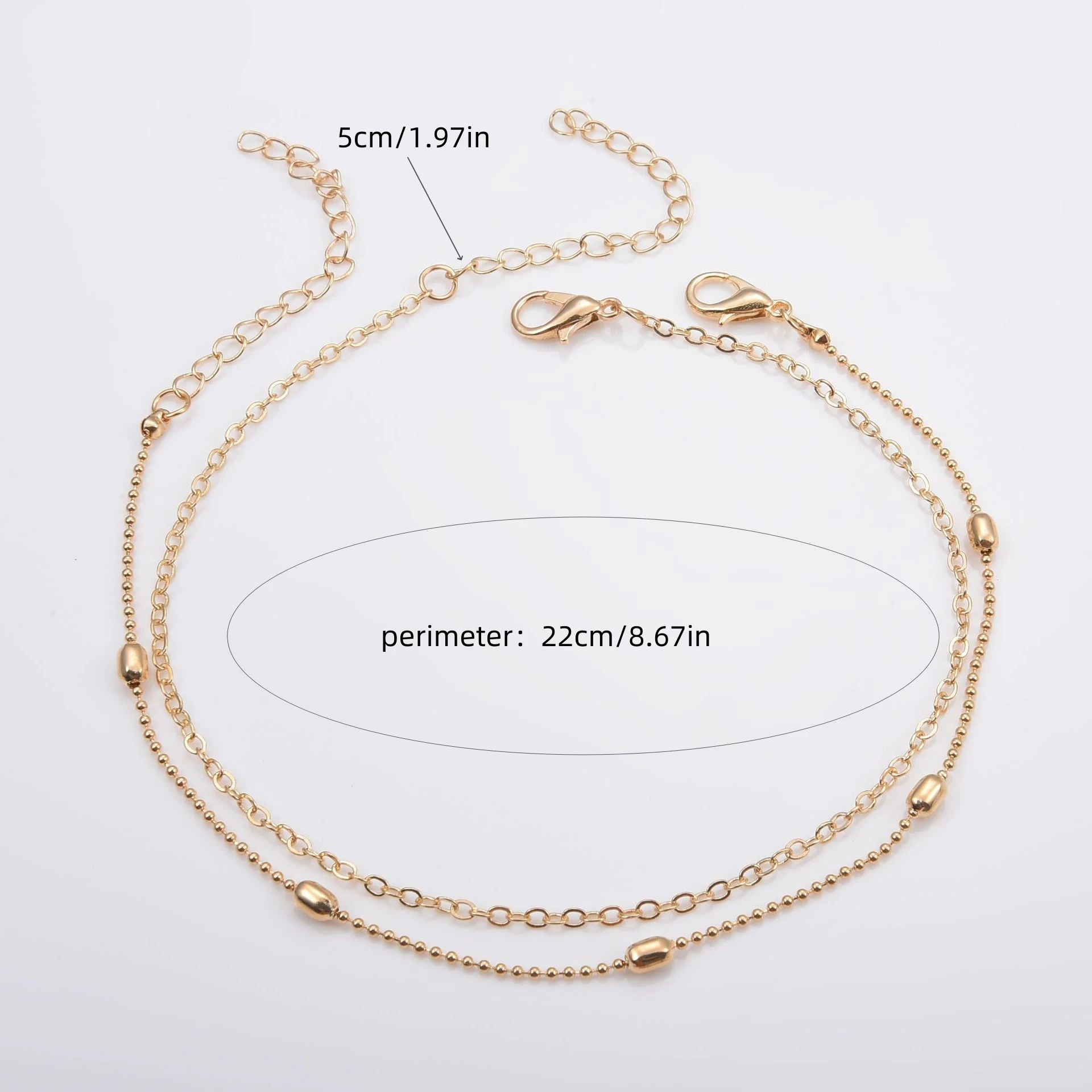 Ankle Chains Fashion Accessories 2Pcs/set Summer Beach Double Layer Feet Chain Style Decoration