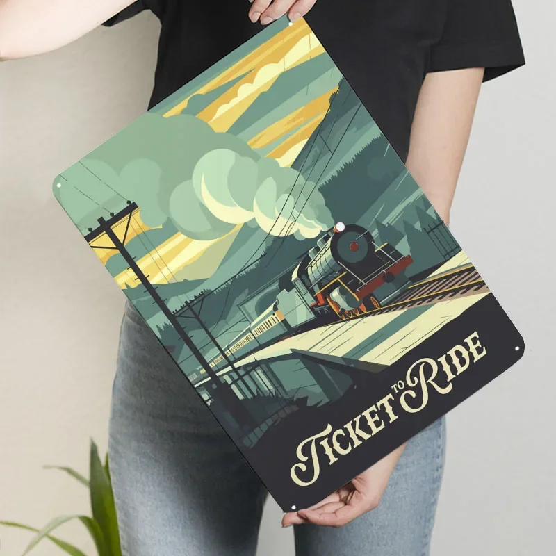 Ticket to Ride Board Game Inspired Illustration Poster Sign Retro Poster Custom Plate Wall Art of Murals Room Ornaments Decor
