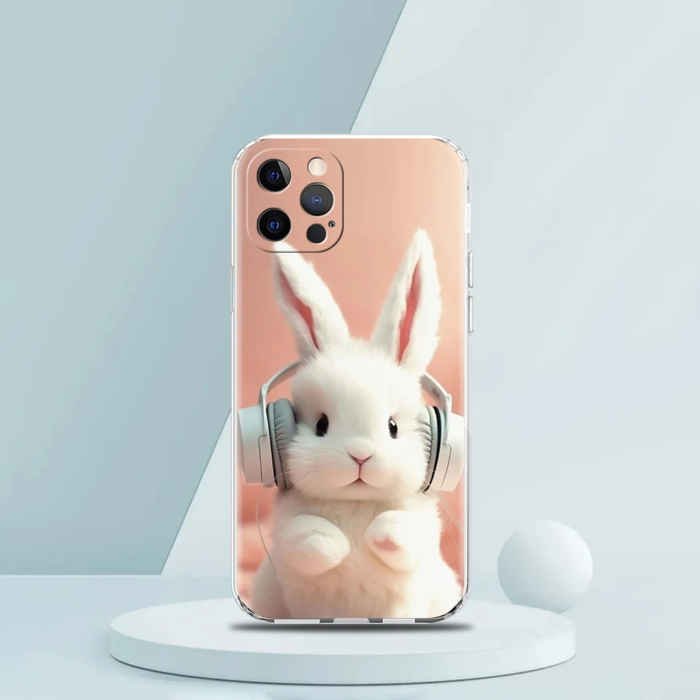 Ein süßes Kaninchen mit lila Hut Handyhülle für iPhone 16 15 14 13 12 Pro Max Transparent für iPhone 11 Pro Max 7 8 Plus XS Taschen – Detail 2