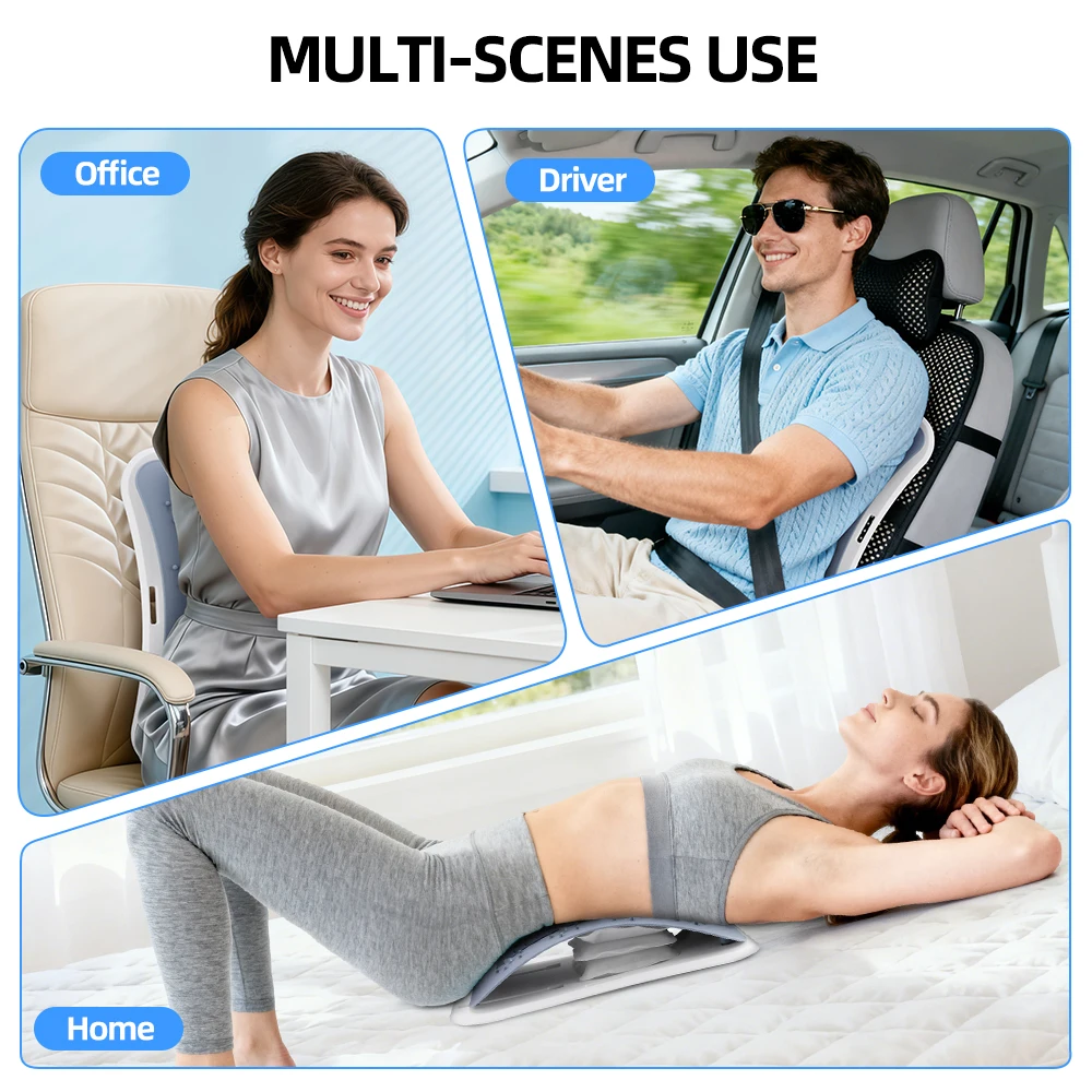 Manual Lumbar Stretcher Airbag Back Massager Lumbar Spine Soothing Stretching Device Back Support Stretcher Posture Corrector