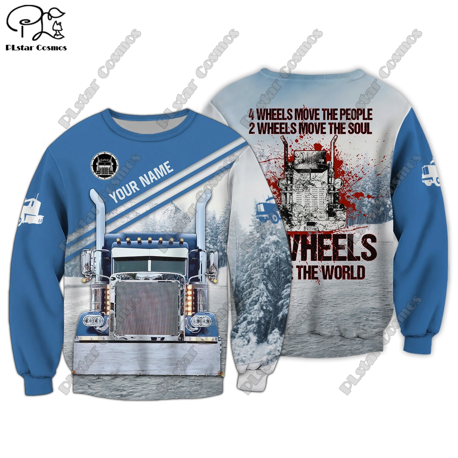 3D printing new car series truck school bus tractor art unisex clothing fun casual hoodie/sweatshirt/zipper/jacket/T-shirt Q-5