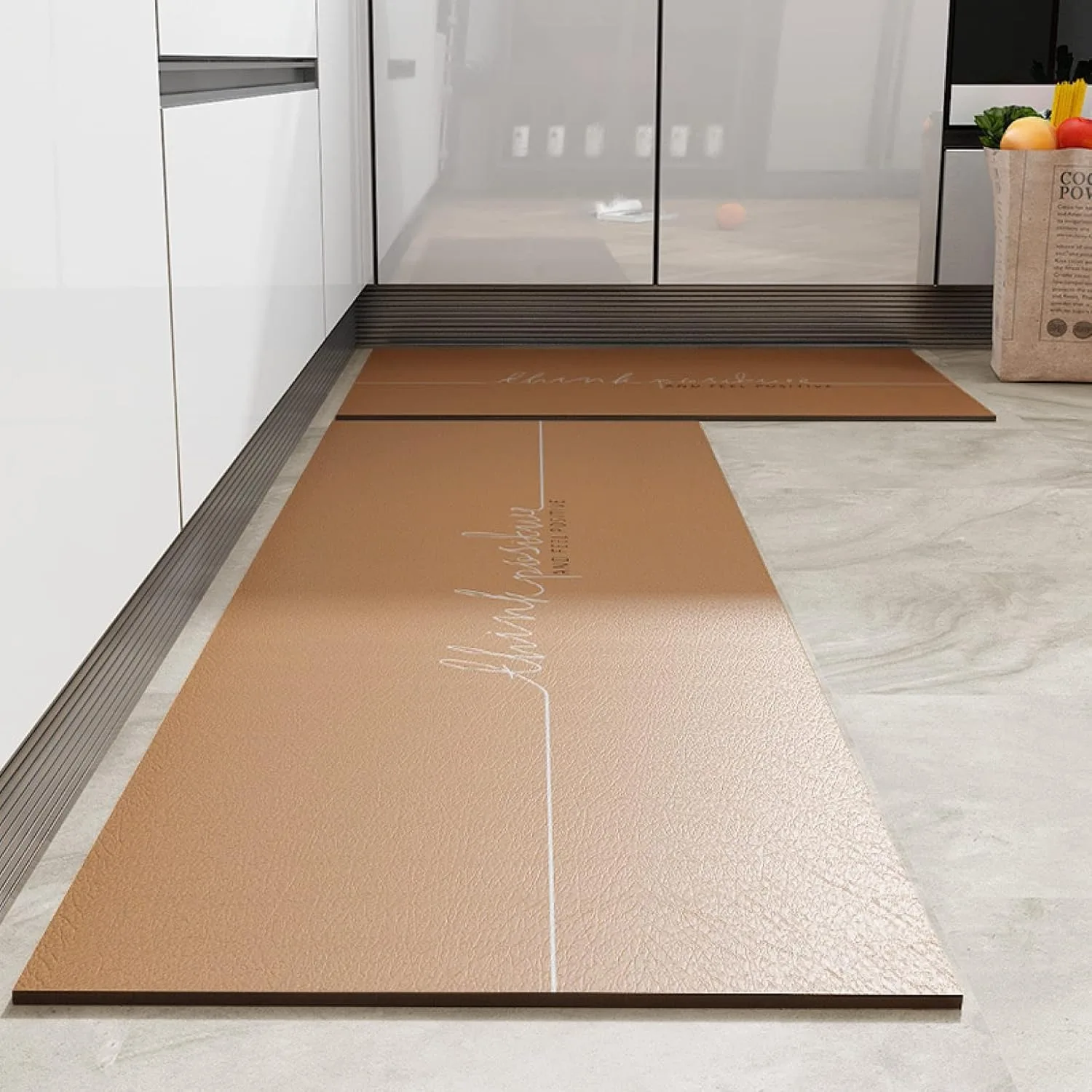 Kitchen Floor Mat Non-slip Dirt-resistant Wash-free Rug Waterproof Leather PVC Carpet Solid Color Long Size Rug Alfombra 주방 카펫 3