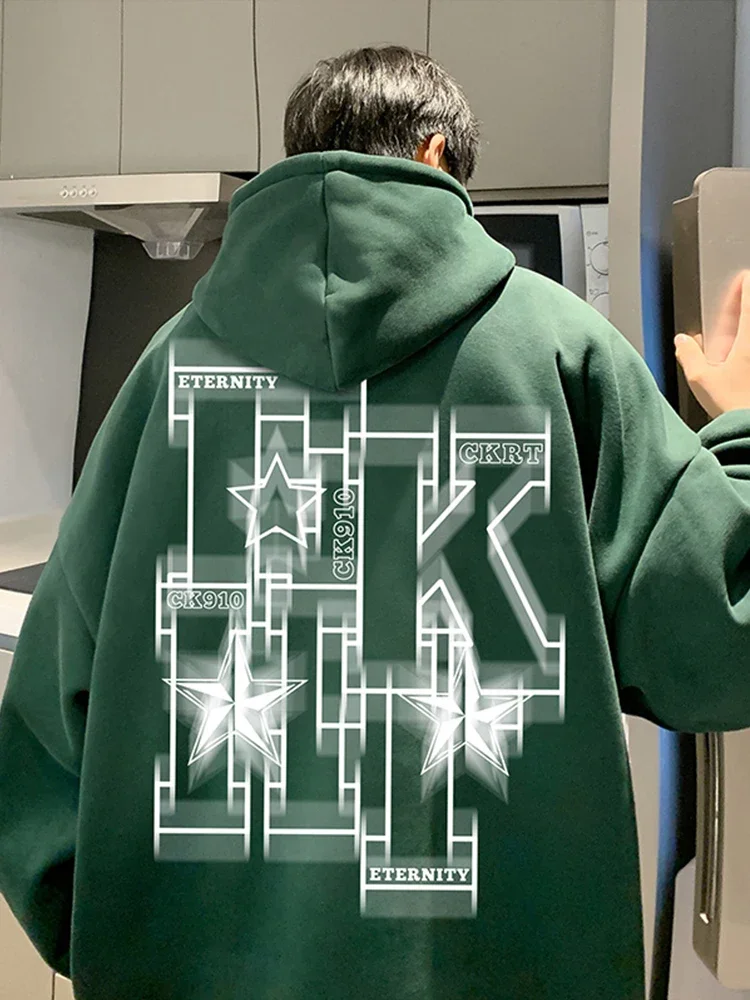 thumbnail image 1 of Sudadera con capucha de gran tamaño para hombre, suéter con letras estampadas de Hip Hop, ropa de calle Y2K, Otoño, 2024, 1 of 5